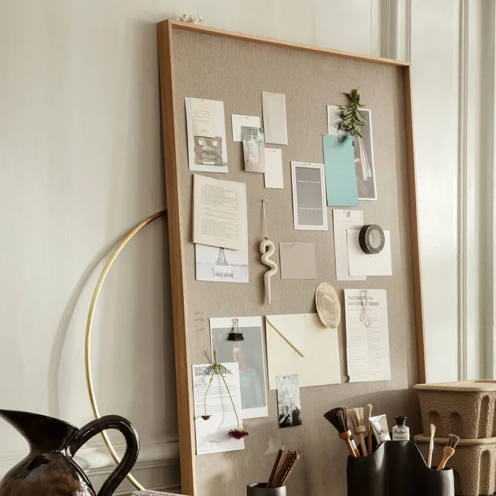 Ferm Living - Scenery Pinnwand, 75 x 100 cm, Eiche natur / beige