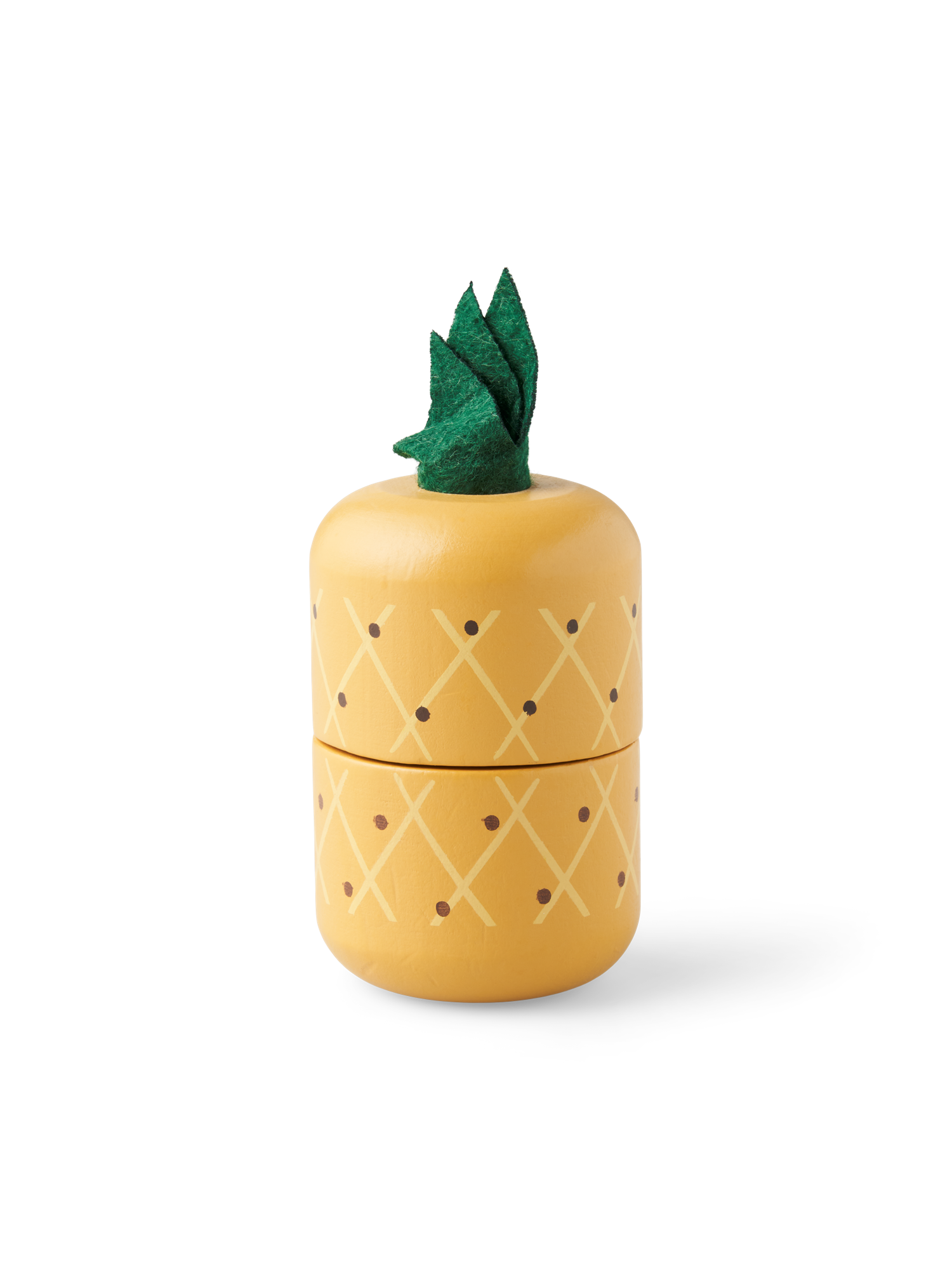 Legetøjsananas i træ | Poppeltræ. 8 cm. | Yellow