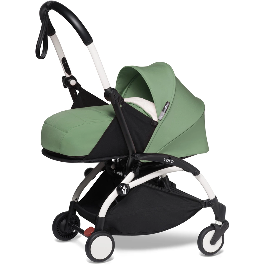 BABYZEN Kinderwagen YOYO2 0+ White mit Neugeborenenaufsatz Peppermint