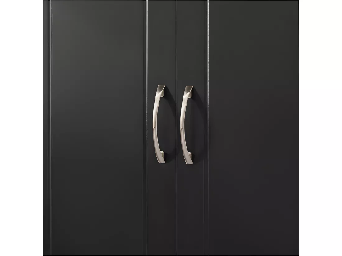 SoBuy Armoire Murale de Salle de Bain, Placard de Rangement, Meuble de Rangement Suspendu, Meuble Haut avec 3 Portes, 90x30x60 cm, Noir, FRG231-L-SCH