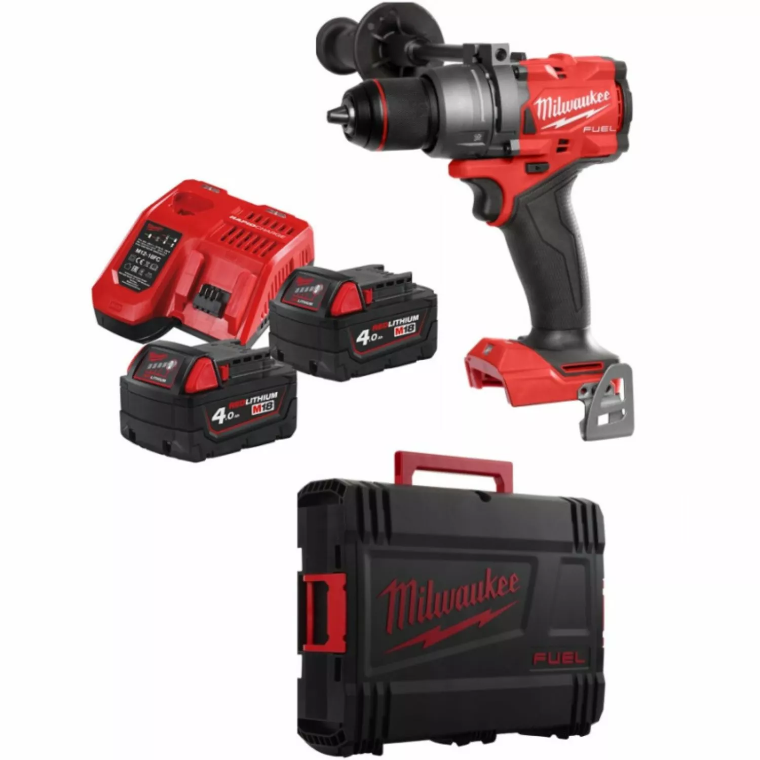Milwaukee M18 FPD3-402C FUEL™ slagboormachine (2x 4.0 Ah accu) in transportkoffer - 18V