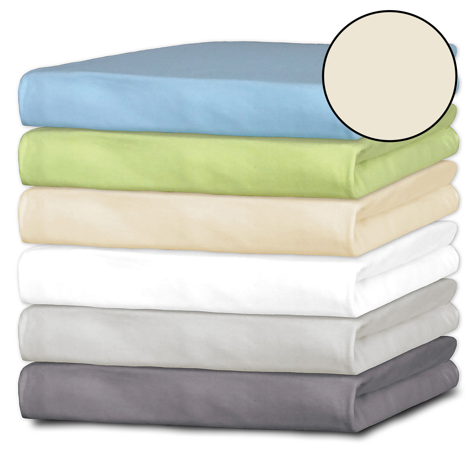 Jersey-Spannbettlaken - beige - 100x200 cm