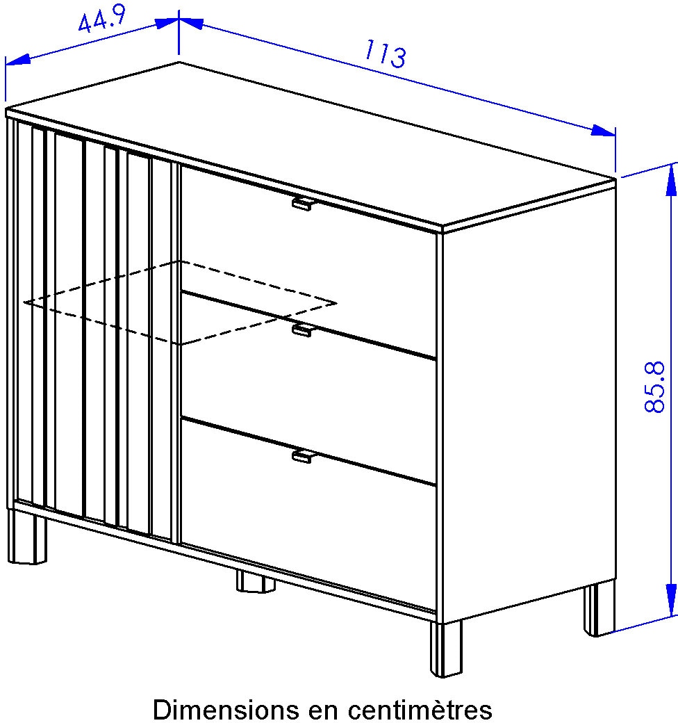 Gami Wickelkommode »Calypso Wickelkommode« bis 100 kg durchdachte Funktionalität – ideal zum Verstauen aller Utensilien. 113 cm