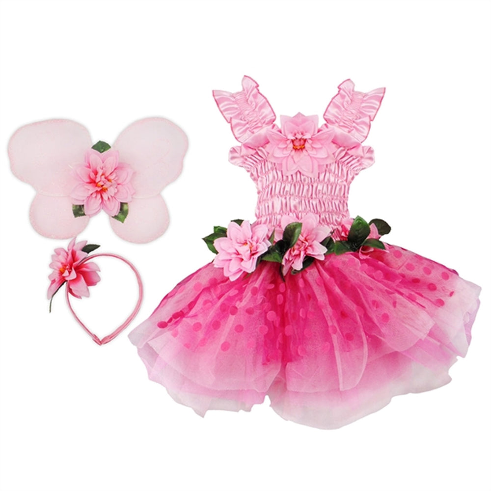 Blomsterfe Kjole og Vinger Pink