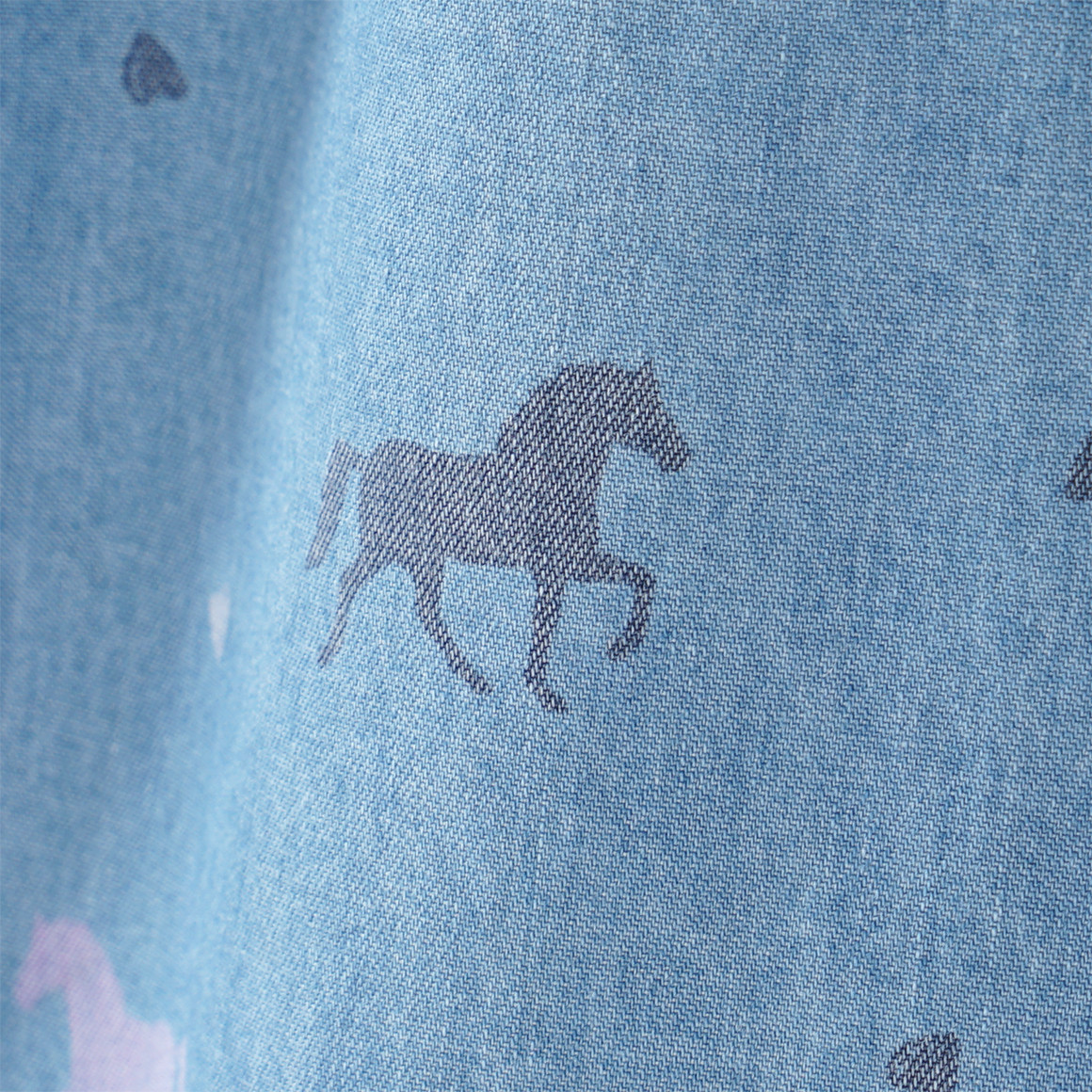 Yigga Mädchen Kleid mit Pferde-Allover hellblau