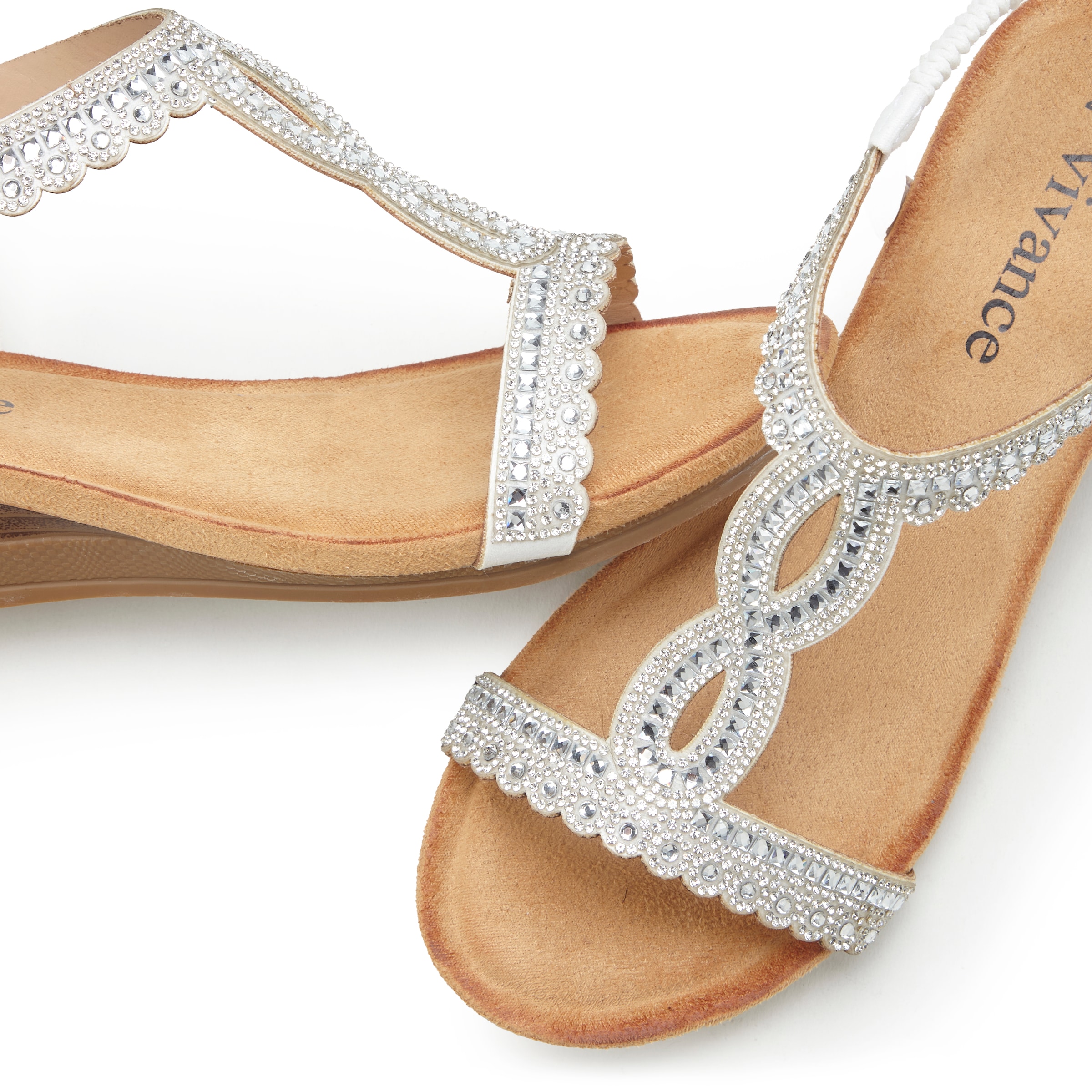 Vivance Sandalette »Sommerschuh«  Sandale, Sommerschuh mit Glitzerdetails und elastischem Riemchen VEGAN