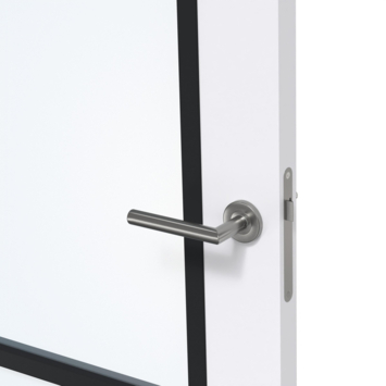 Arne & Bodil binnendeur ABD522 blank glas - extra wit afgelakt - glaslat diep zwart