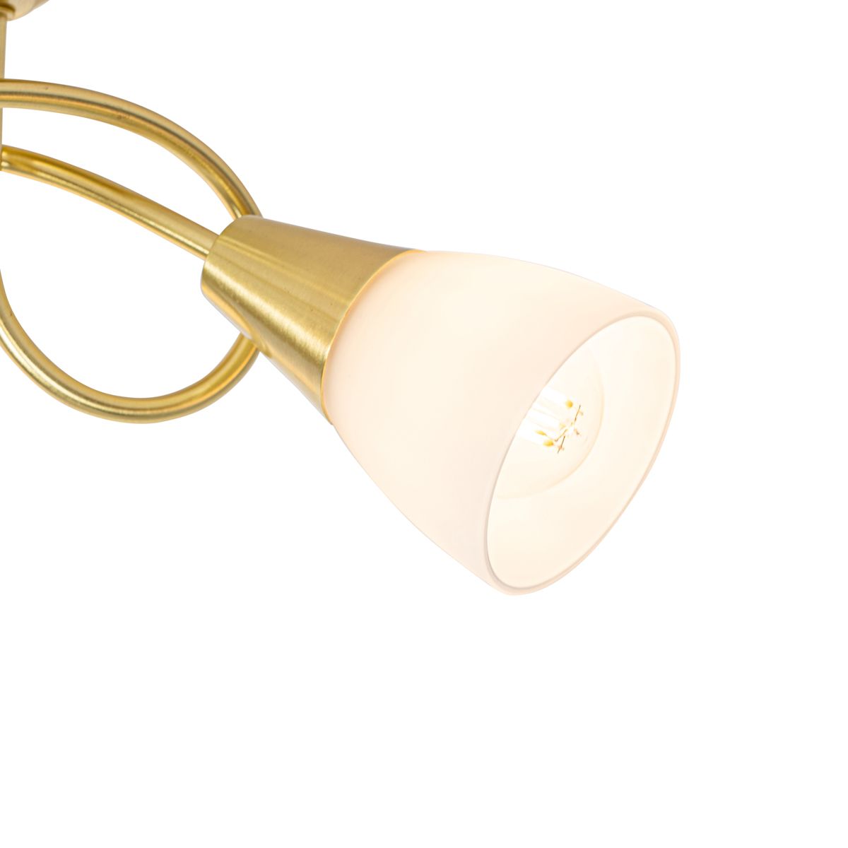 Klassieke plafondlamp goud met opaal glas 3-lichts - Inez