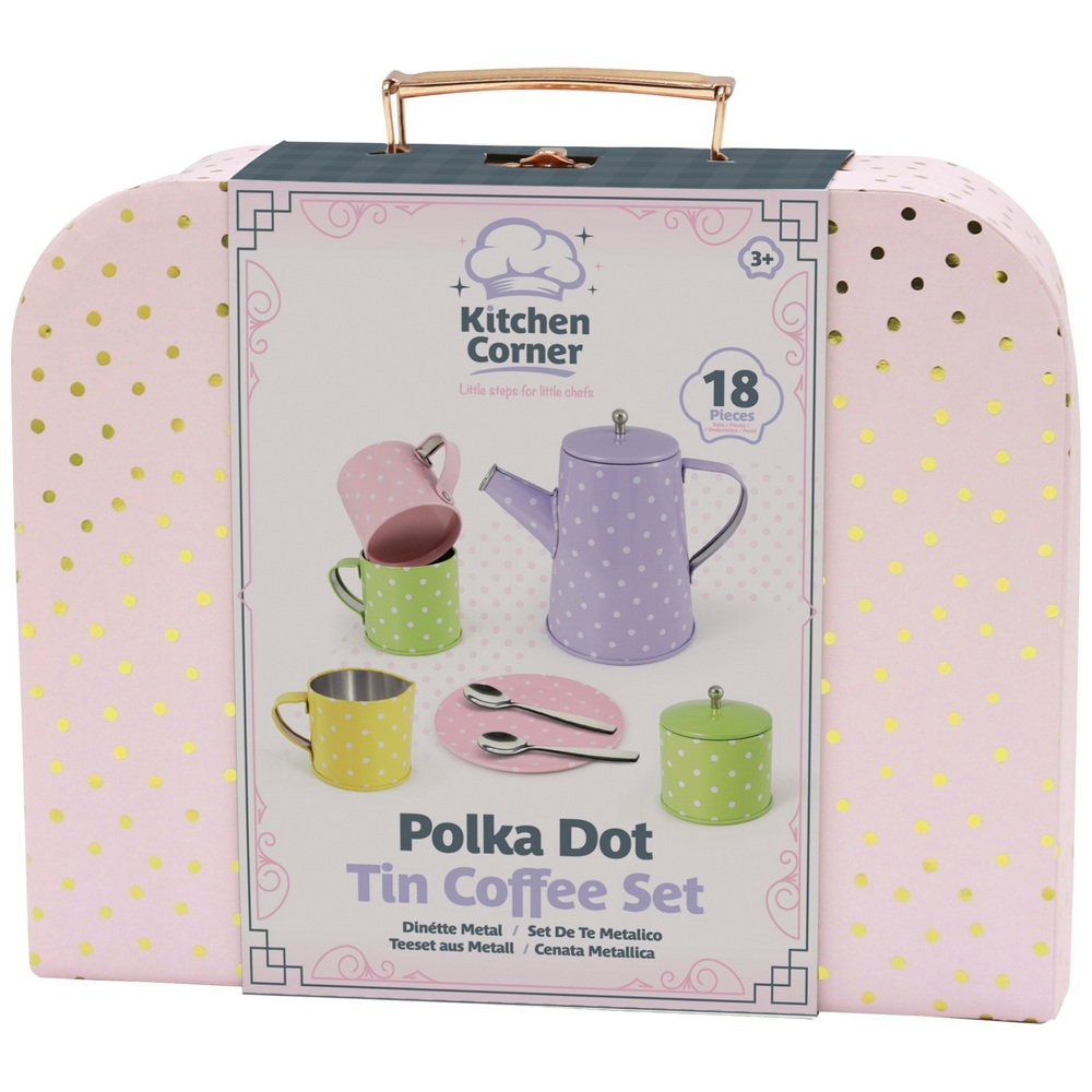 Kitchen Corner Kaffeeset aus gepunkteter Dose, 18-teilig