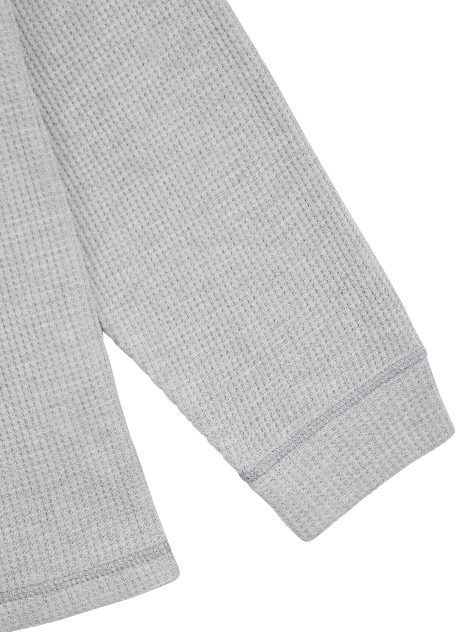 Camiseta de manga comprida com textura waffle