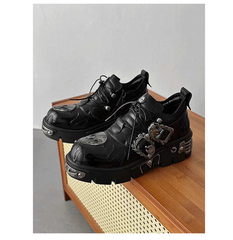 Malnia Home - Punk Platform Buckled Lace Ups