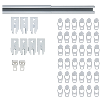 Intensions complete set uitschuifbare gordijnrail Plus wit 160-300 cm