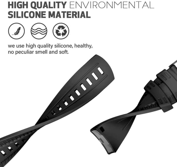INF Klokkereim til Suunto Spartan Sport Wrist HR/9 Baro/9/D5/7 (24 mm) silikon Sort Model 2 02