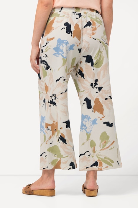 Jersey-Culotte, weites Bein, Elastikbund, Biobaumwolle