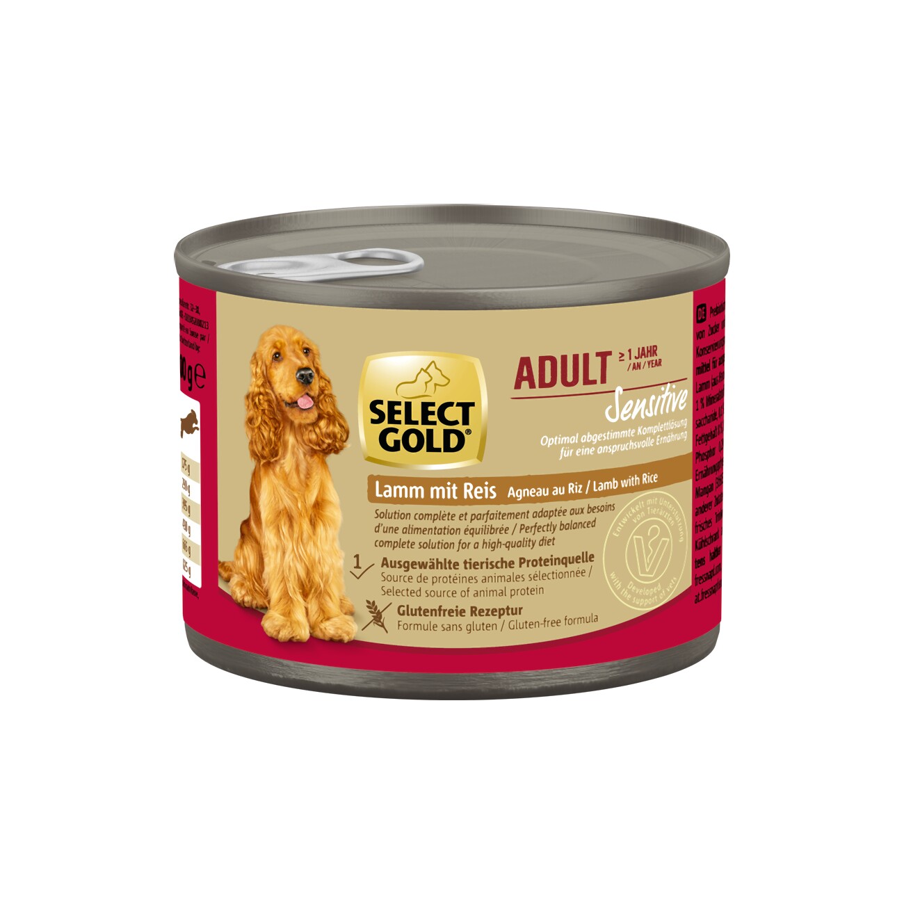 SELECT GOLD Nassfutter Hund Sensitive Adult Lamm mit Reis 6x200 g