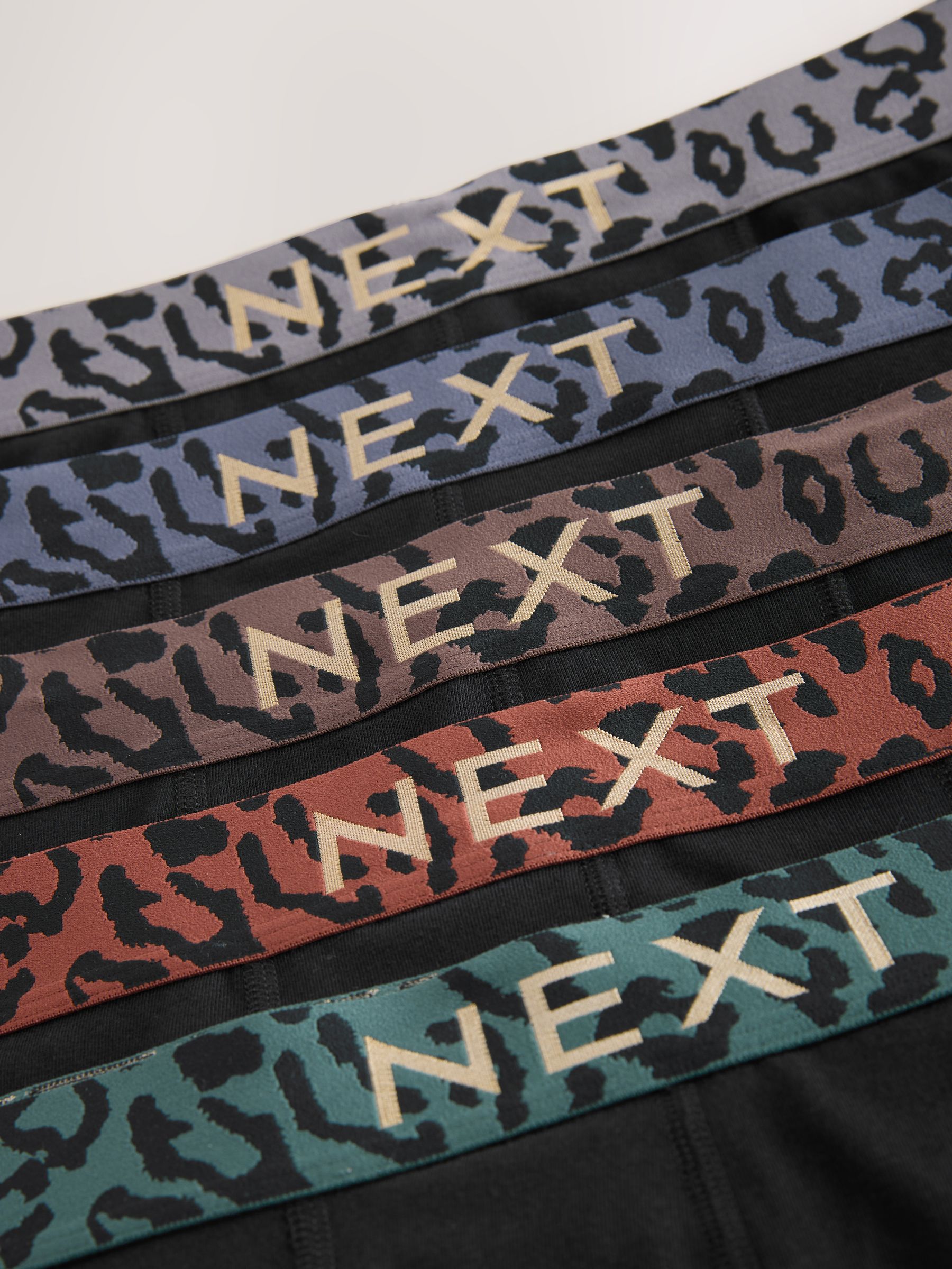 Zwarte tailleband met dierenprint - Verpakking van 5 trunks boxer