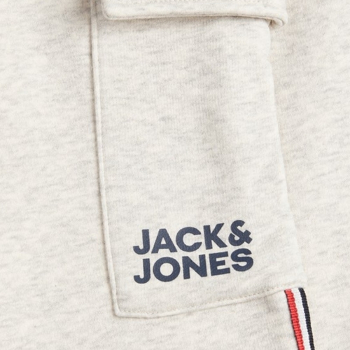 Jack & Jones - 12225165 JPSTATLAS CARGO SWEAT SHORTS WHITE MELANGE Gris