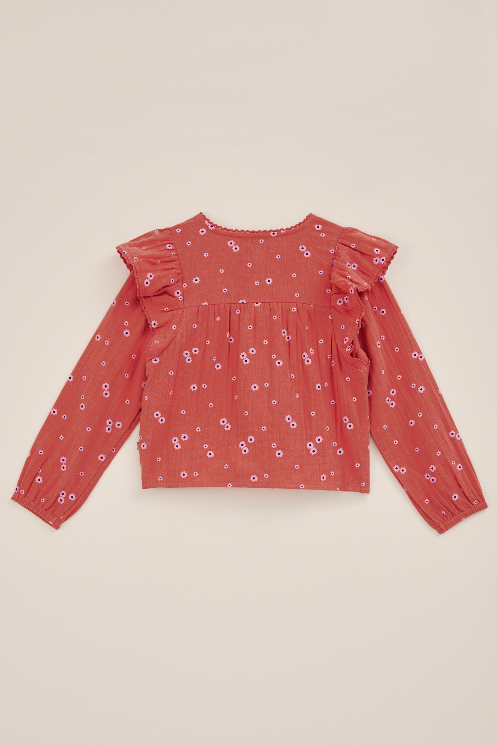 Meisjes blouse met dessin WE Fashion Koraalroze