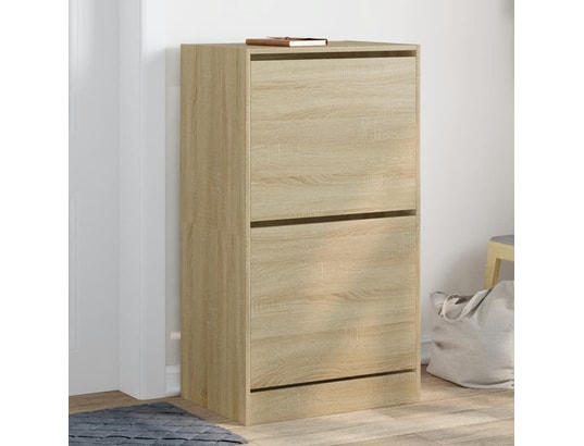 VIDAXL - Armoire à chaussures 2 tiroirs rabattables chêne sonoma
