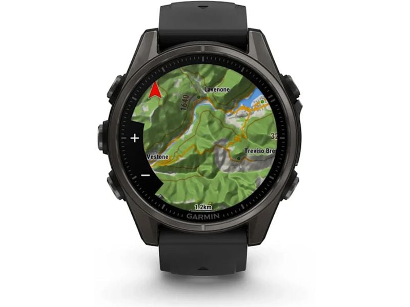 GARMIN Sportuhr Fenix 8 AMOLED Sapphire, 43 mm Dunkelgrau GPS-Sportuhr