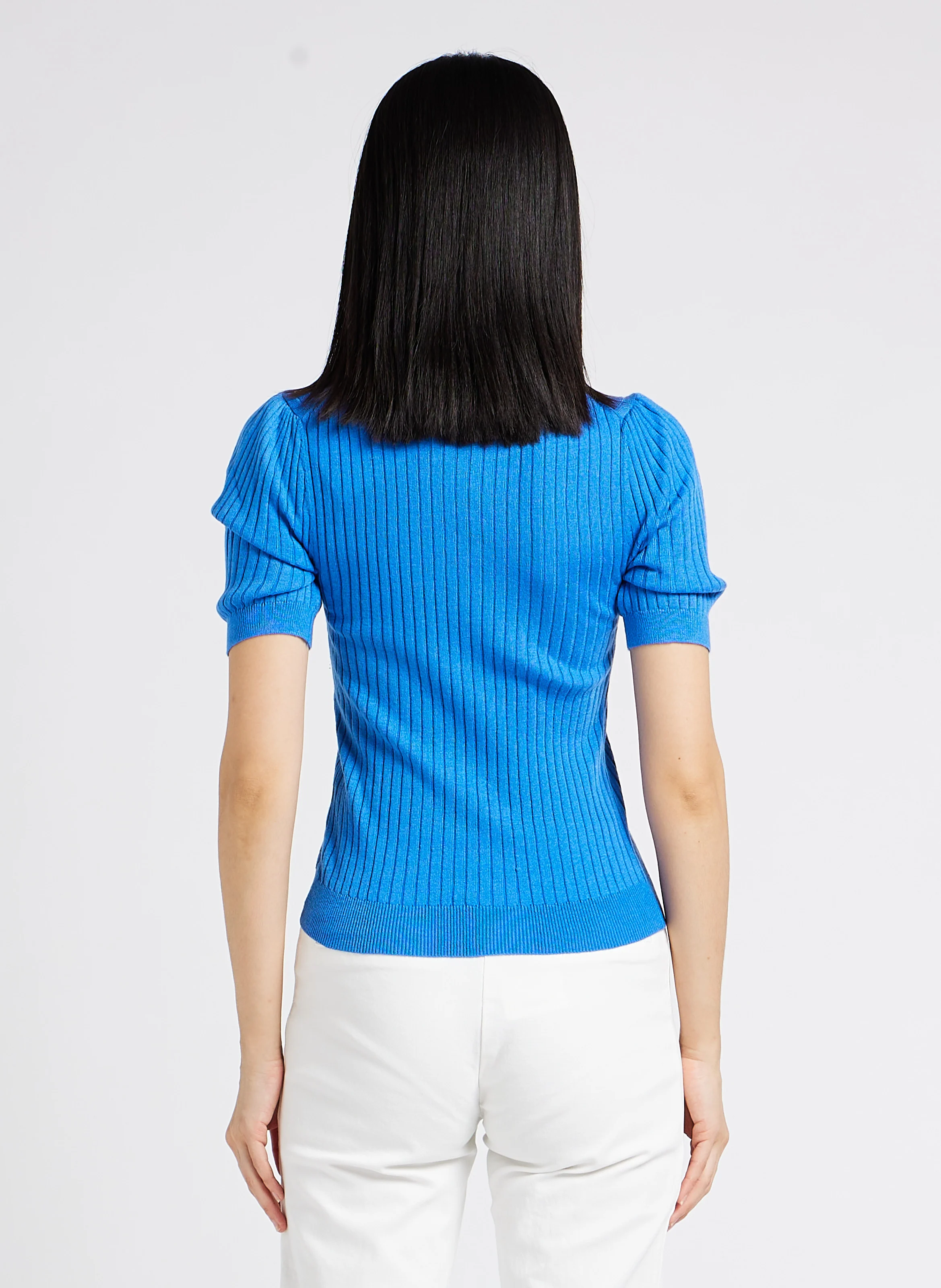 SOFIANA - Pull col montant moulant | Bleu
