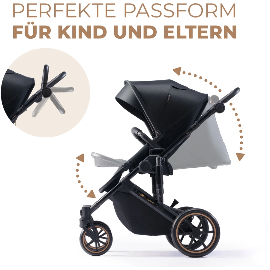 Kinderkraft Kombikinderwagen PRIME 2 2 in 1 Venezian Black