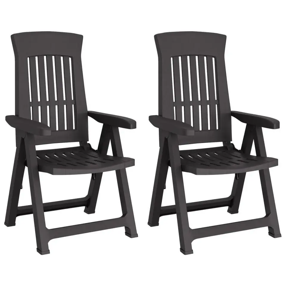 vidaXL - Verstelbare Tuinstoelen - Antraciet - Polypropyleen - 2 stuks