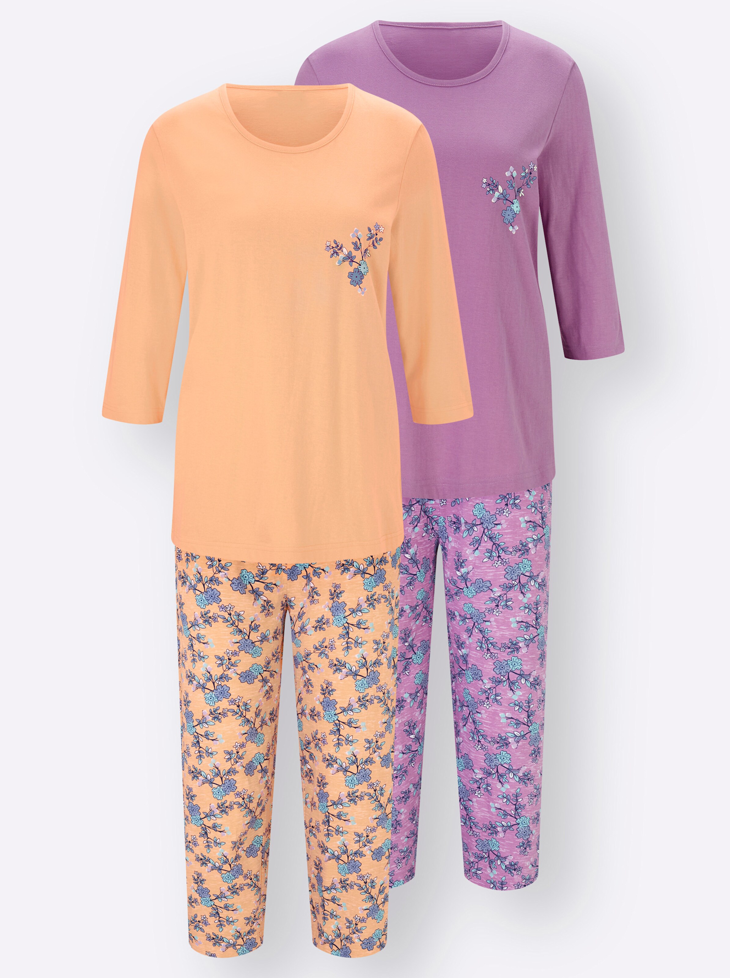 wäschepur Schlafanzüge in orchidee + apricot