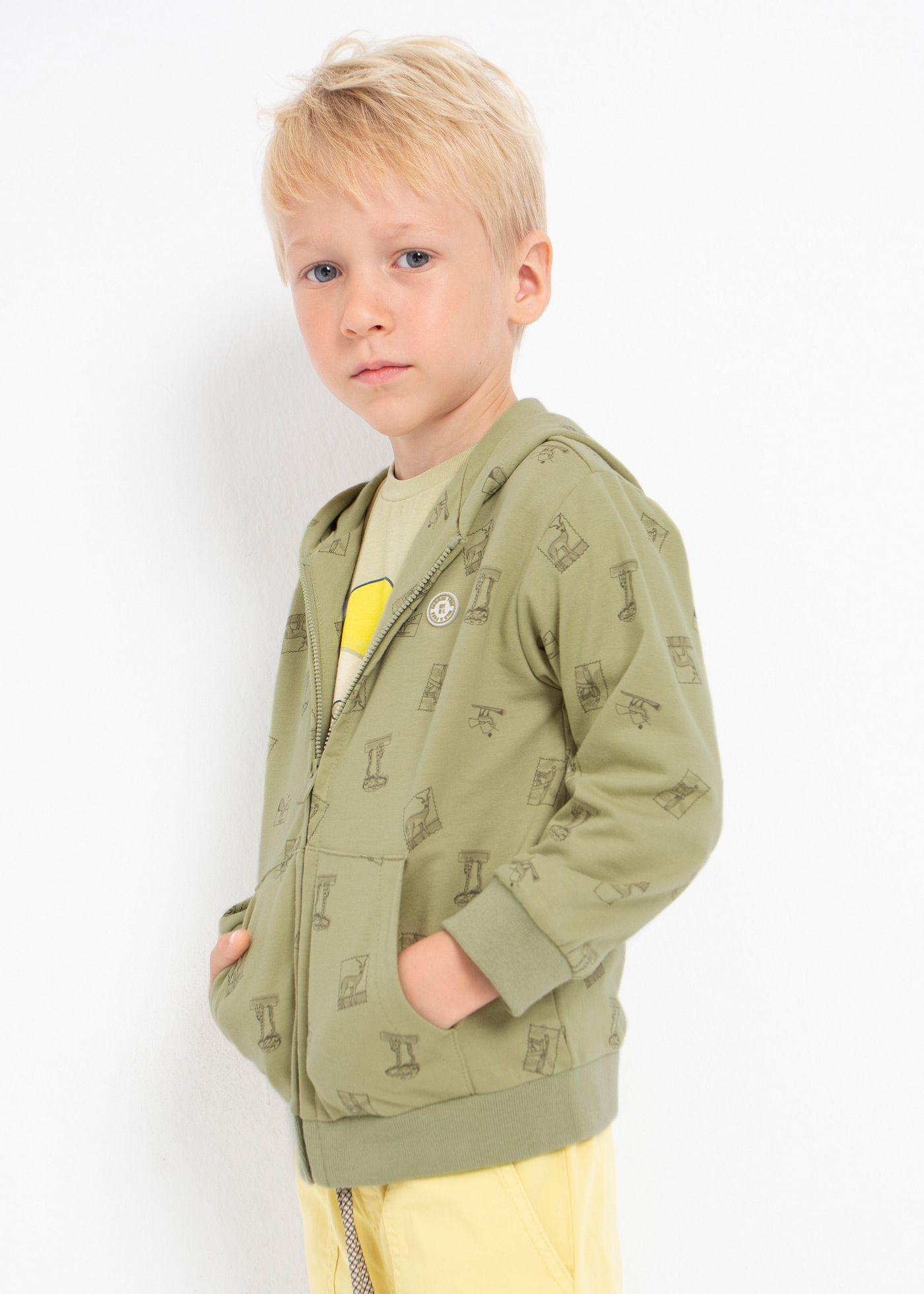 Moletom com zíper estampado para meninos