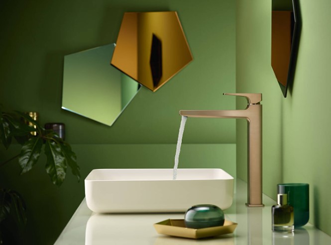 Hansgrohe Metropol verhoogde wastafelkraan waterbesparend met pop-up waste brons geborsteld