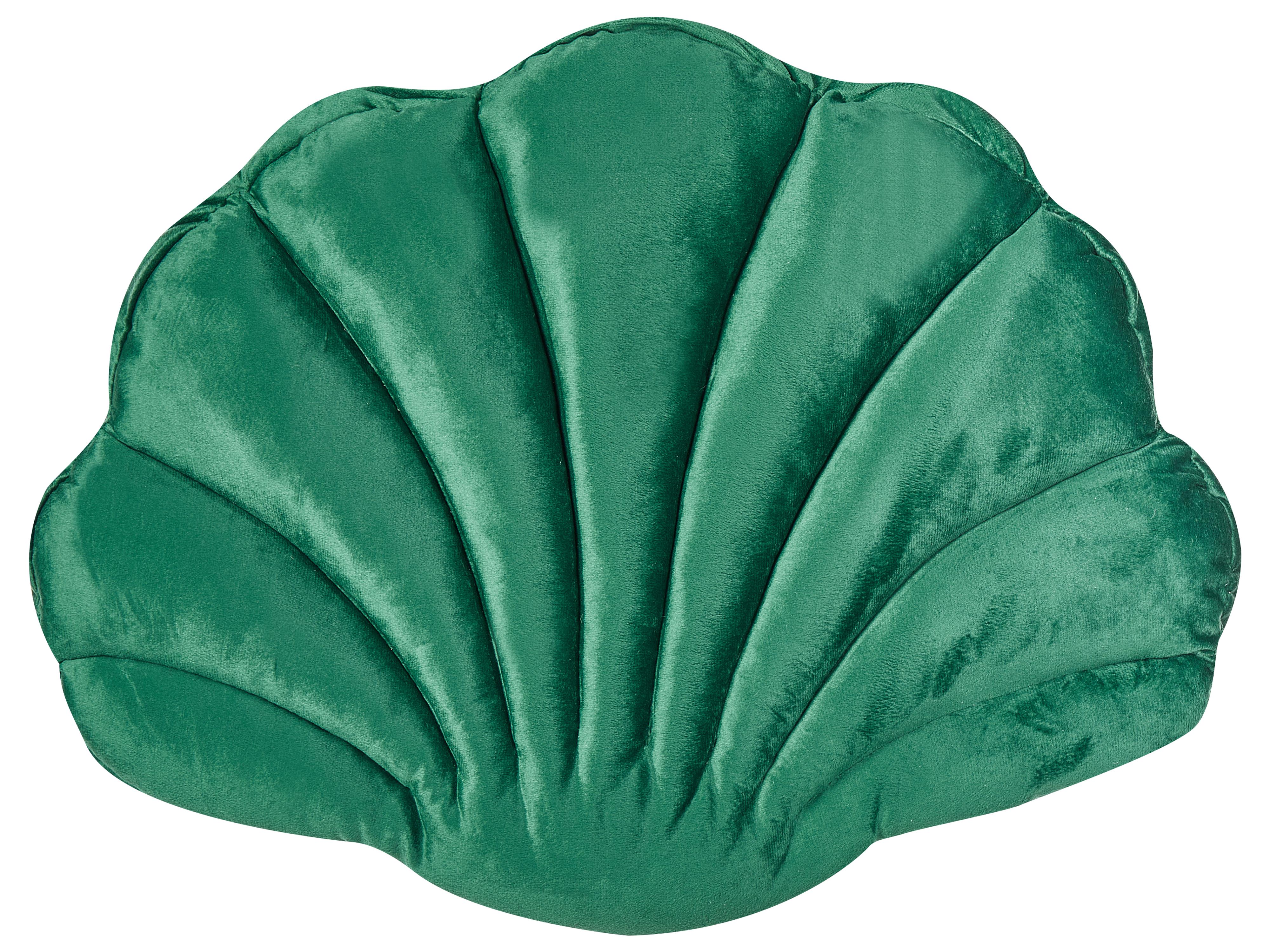 Sierkussen CONSOLIDA Fluweel 47 x 35 cm Smaragdgroen effen