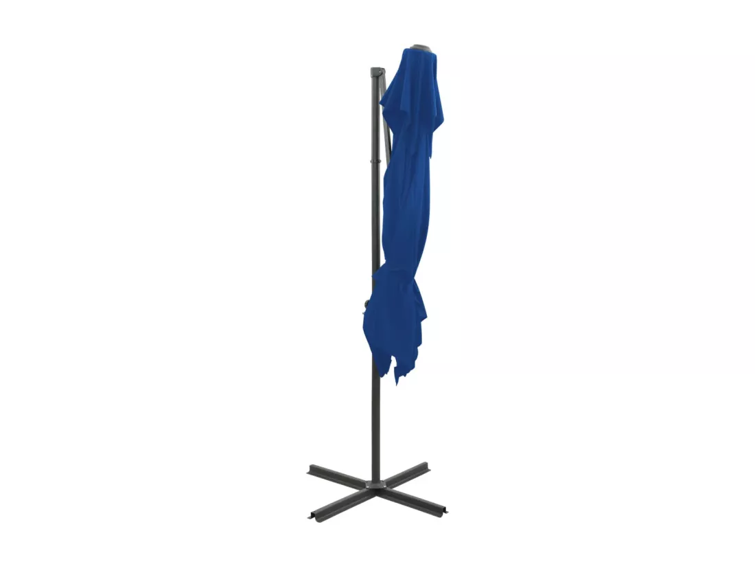 Parasol déporté à double toit Bleu azuré 250x250 cm