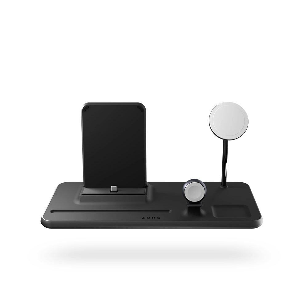 4in1 (15W) Multifunktions Magnetic Qi Wireless Charging MFi Ladegerät Apple iPad / Watch / Smartphone / AirPods (ZEDC21B/00) - Schwarz