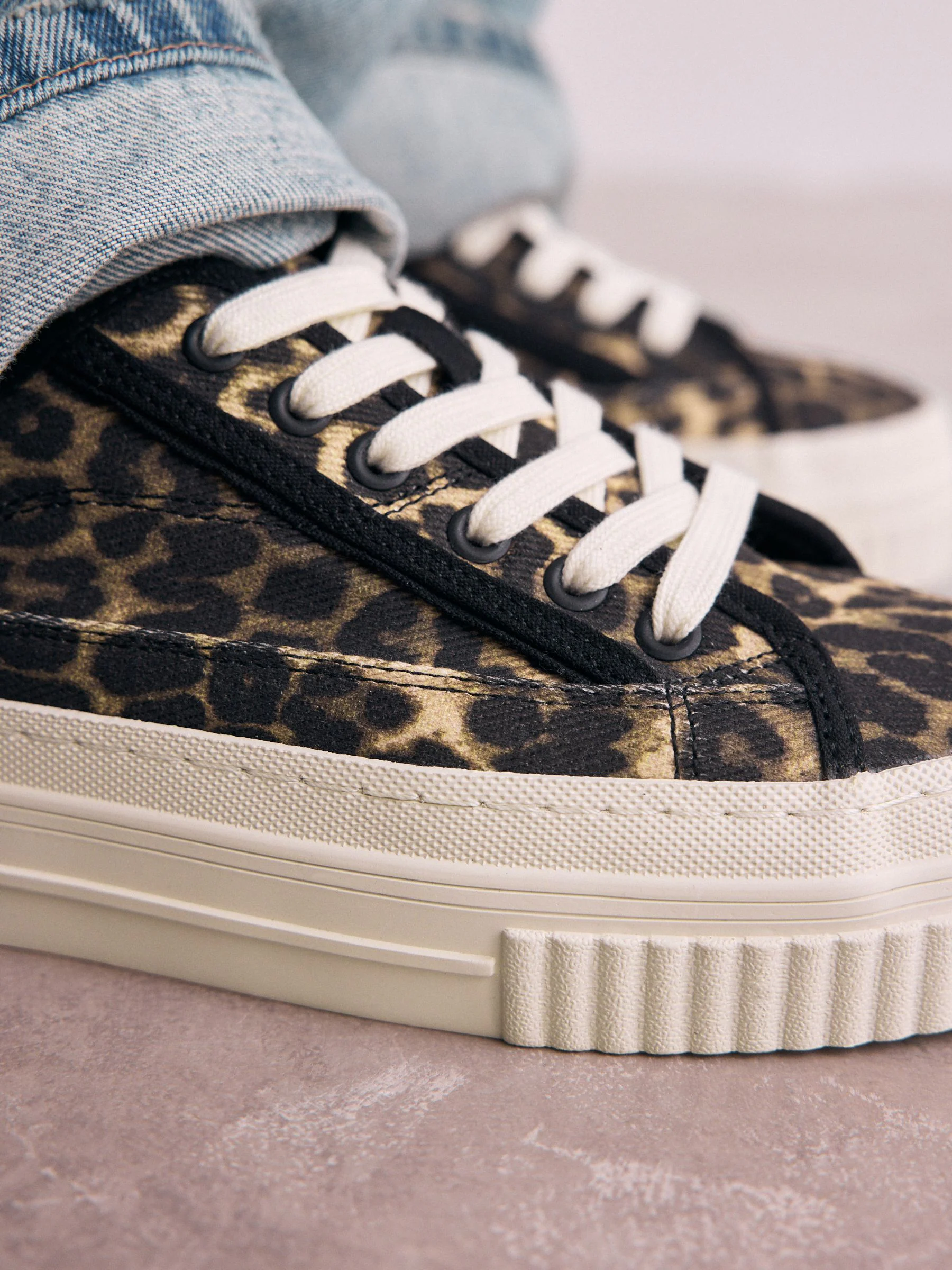 Luipaard - Canvas Chunky Baseball Lace Up Trainers