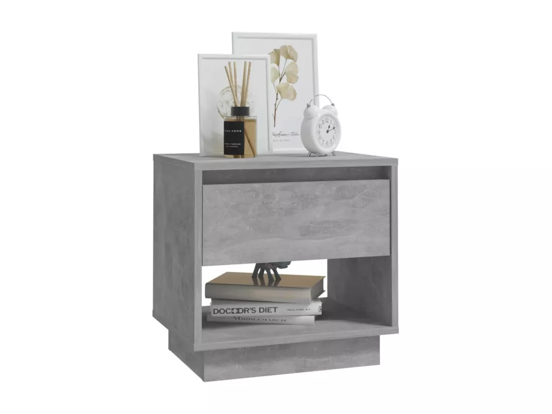 Table de chevet Gris béton 45x34x44 cm Aggloméré