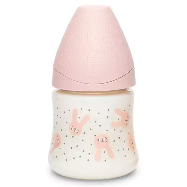 Suavinex Biberon en Verre Débit Lent Hygge Baby Lapin Rose 150ml