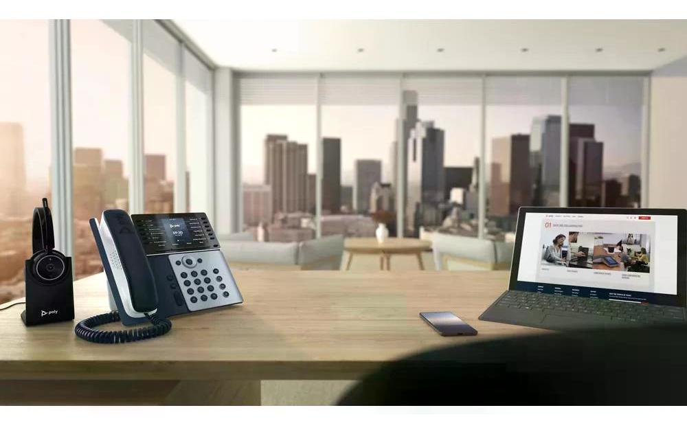 Tischtelefon Poly Edge E550 Grau/Schwarz/Weiss<br>Festnetztelefon der Spitzenklasse für Führungskräfte