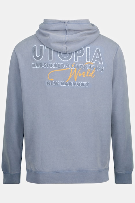 STHUGE Hoodie, Langarm, acid washed, Kapuze, Rückenprint, bis 8 XL