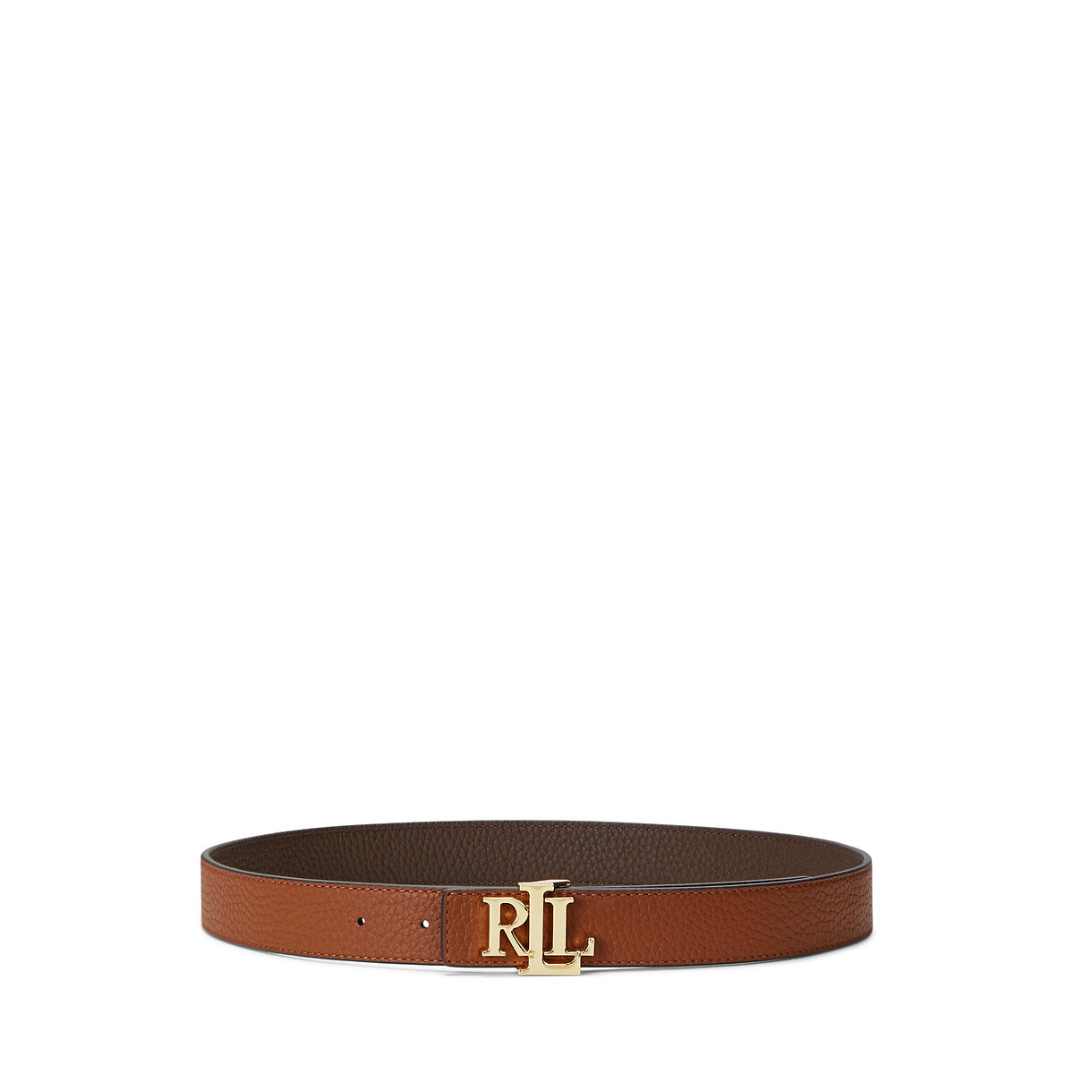 LAUREN RALPH LAUREN<br>Cinto reversível de couro com logotipo
