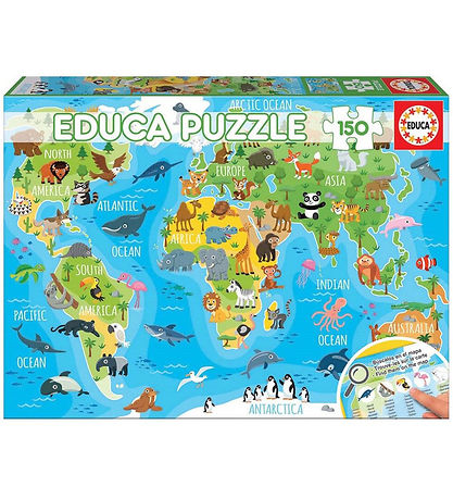 Educa Puzzlespiel - World Map Animals - 150 Teile