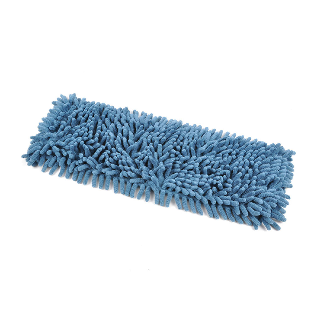Frange de rechange chenille bleue pour balai plat 12x42cm