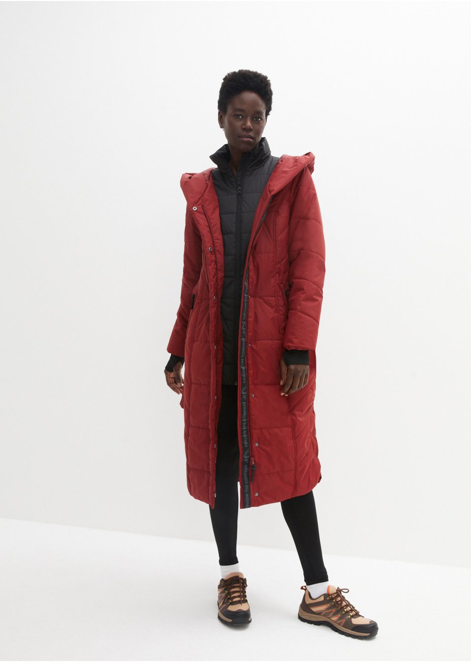 Manteau outdoor imperméable style 2 en 1 avec ceinture