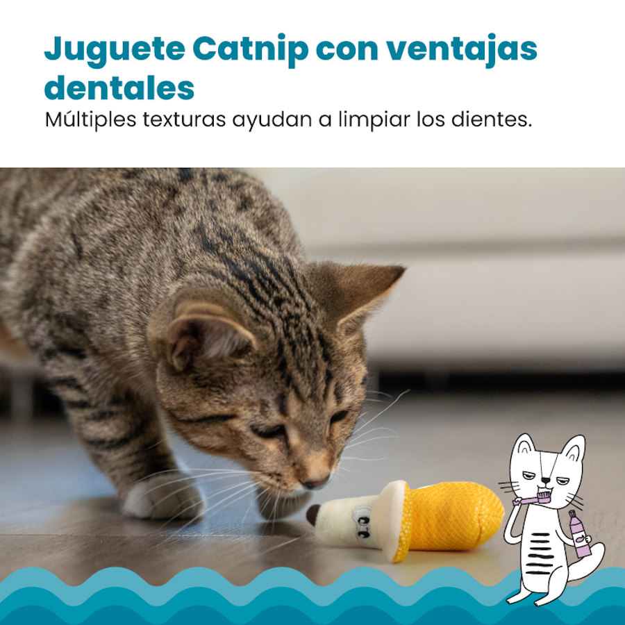 Banana de pelúcia dental Outward Hound Catstages para gatos