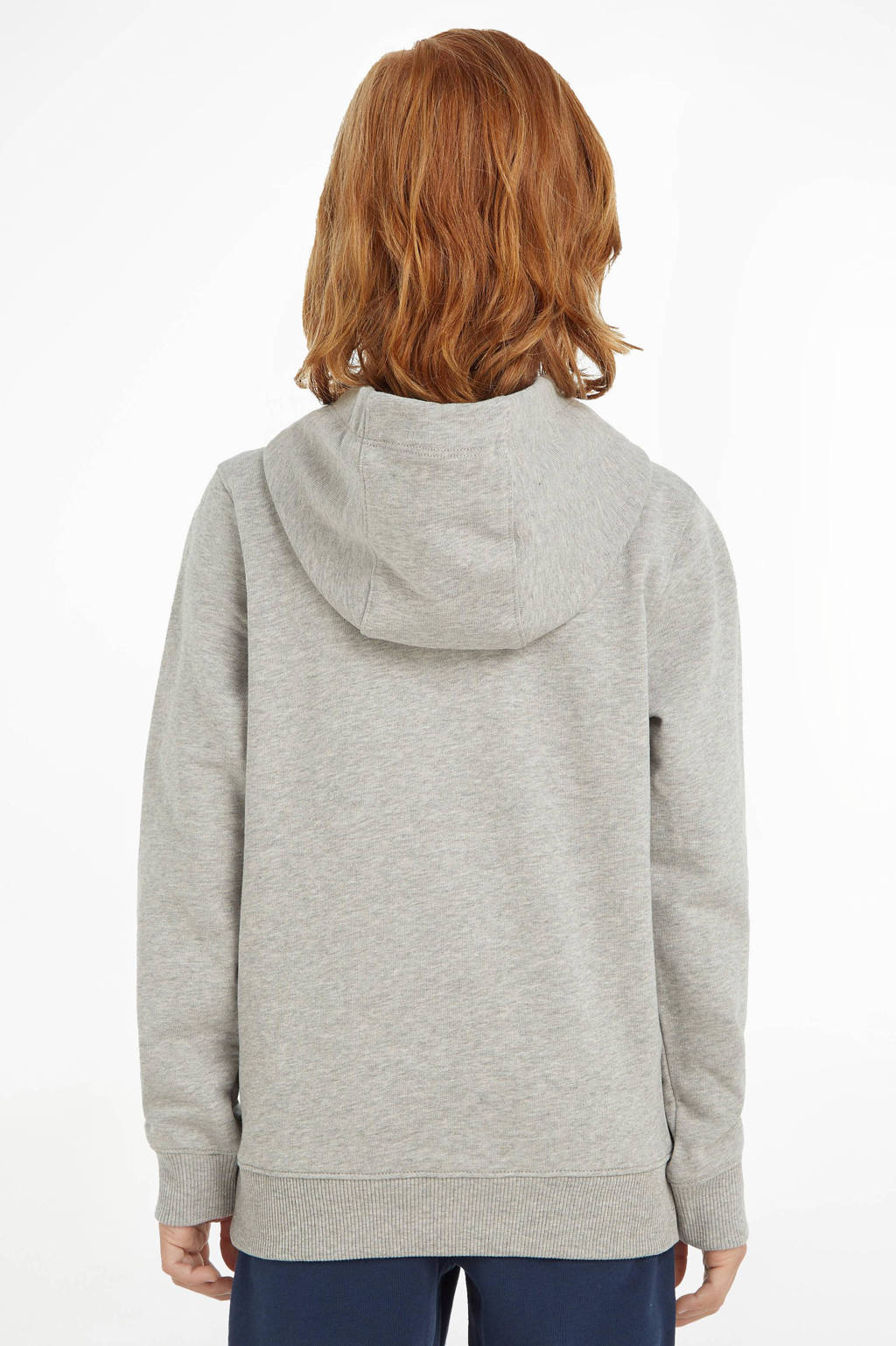 Tommy Hilfiger unisex hoodie met logo grijs melange