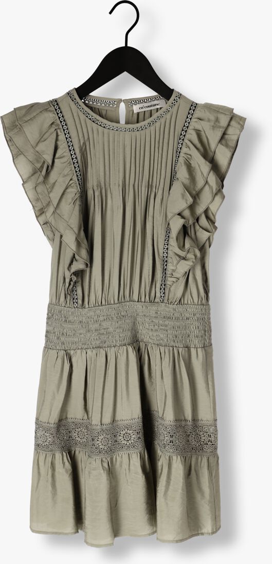 khaki co'couture mini jurk callumcc frill pintuck dress