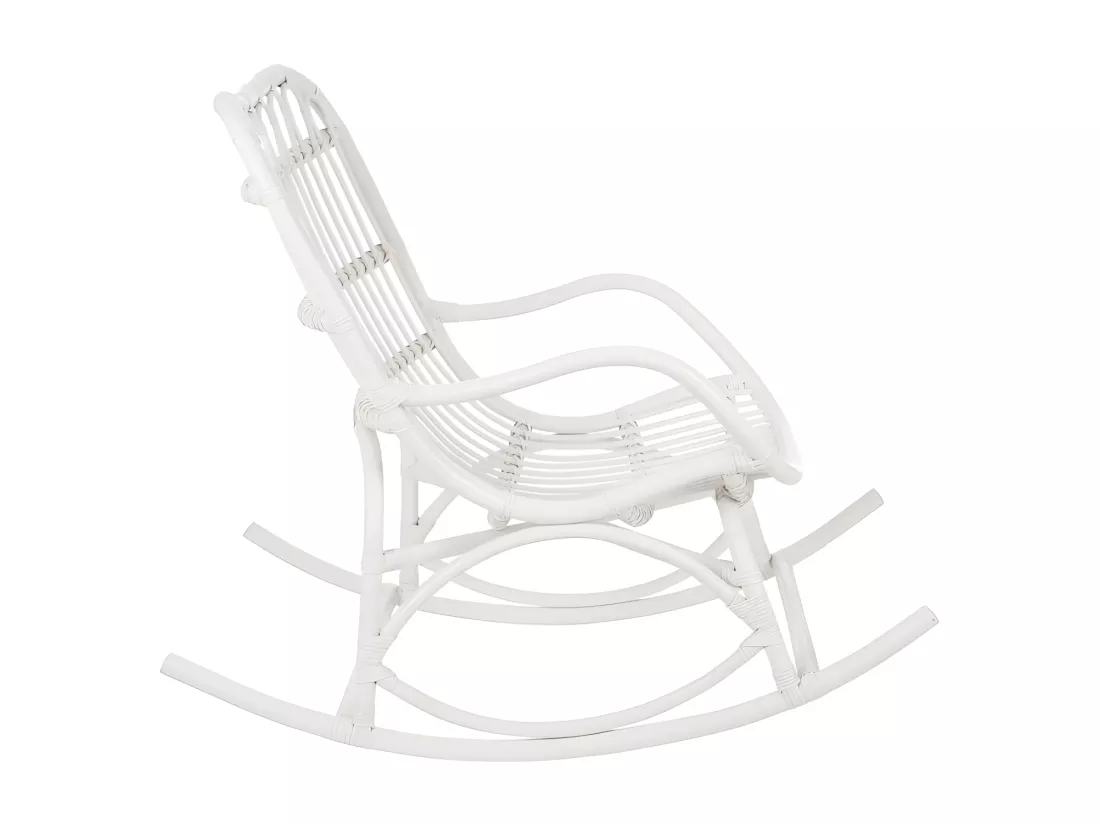 Rocking Chair Rotin blanc - RICKY