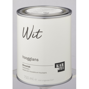 Karwei binnenlak hoogglans wit 750 ml