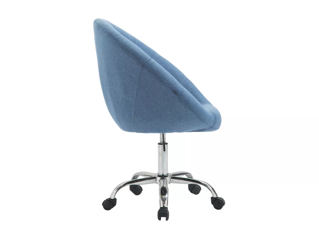 Tabouret de bureau - Tissu & Métal chromé - Bleu - London V2 Stoff