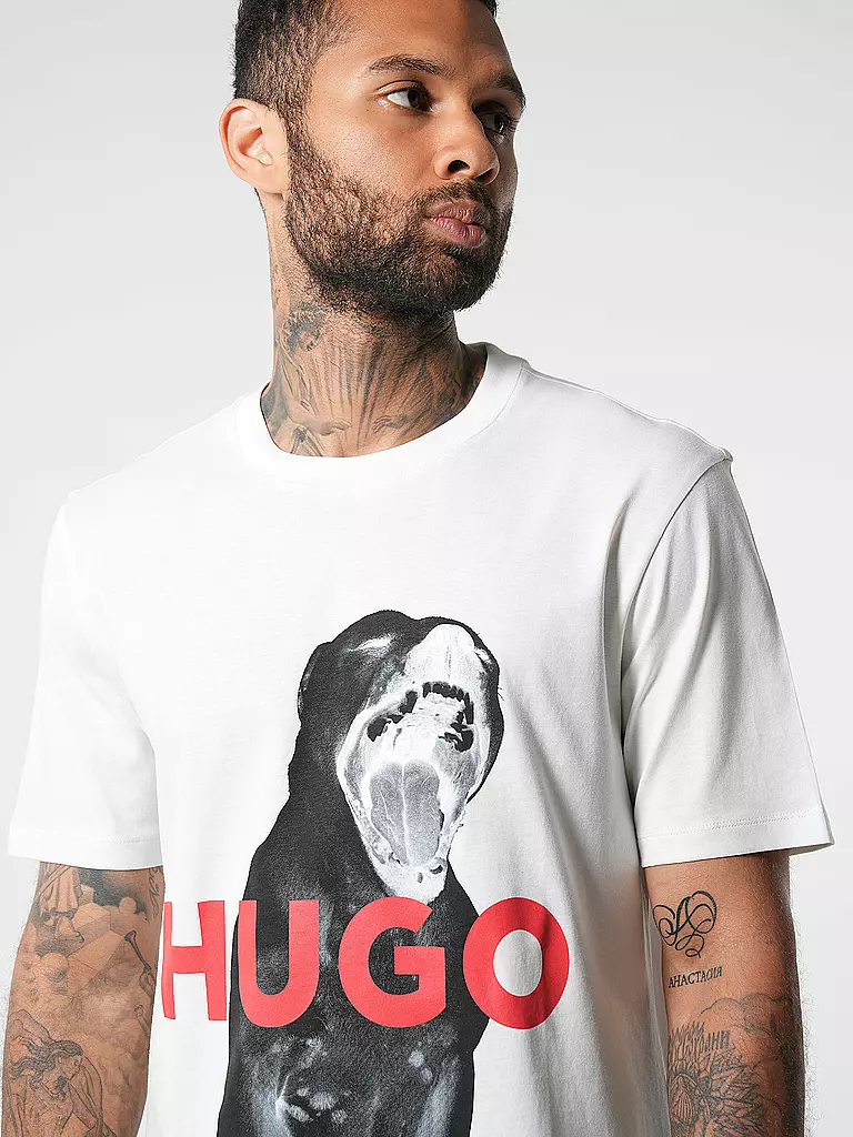 HUGO T-Shirt DAYAKING weiss