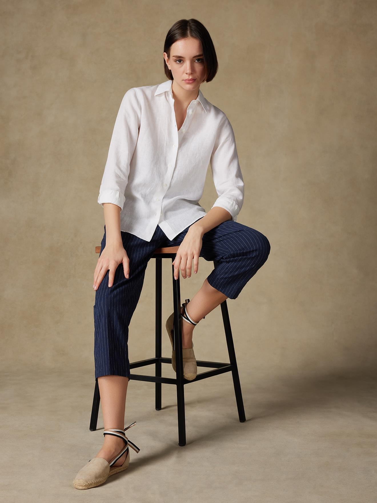 Chemise Albane en lin blanc